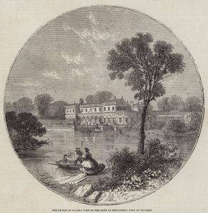 Het Bezoek van de Prins van Wales aan de Hertog van Newcastle, Zicht op Clumber door William Henry Prior