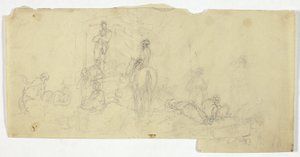 Groep Boeren met Man te Paard door William Henry Pyne