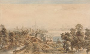 Oud Londen, Uitzicht vanaf St. James Park naar het Oosten door William Henry Pyne