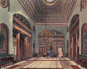 De entreehal, Carlton House uit Pynes Royal Residences door William Henry Pyne