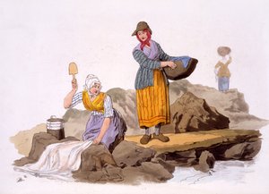 Wasvrouwen, uit The Costumes of Great Britain, uitgegeven door Henry Miller, 1805 door William Henry Pyne