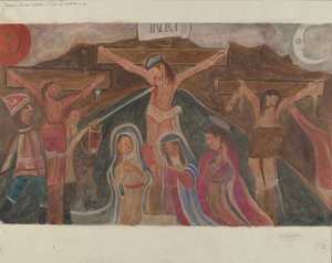 Kruiswegstatie nr. 12: Jezus sterft aan het kruis, ca. 1936 door William Herbert