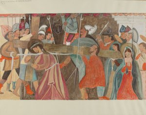 Kruiswegstatie nr. 5: Jezus krijgt hulp bij het dragen van zijn kruis, ca. 1936 door William Herbert