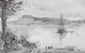 Uitzicht op de stad en het fort van Quebec, AD 1759