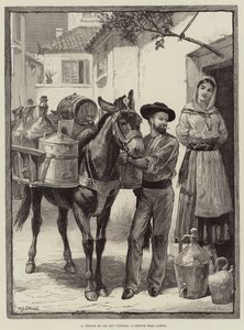 Een verkoper van olie en azijn, een schets nabij Lissabon