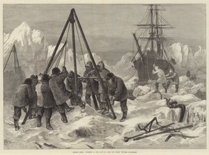 Arctisch leven, een weg uit het ijs kappen vanuit de winterkwartieren