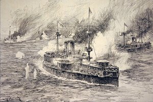 Slag bij de Yalu-rivier op 17 september door William Heysham Overend