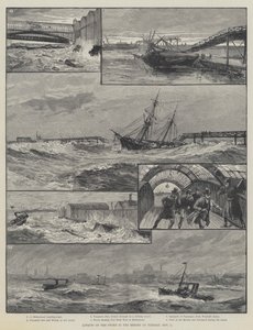 Gevolgen van de Storm in de Mersey op dinsdag 1 november door William Heysham Overend
