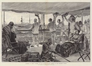 Afscheid van Afrika, Stanley en zijn Officieren verlaten Mombasa in het Stoomschip Katoria