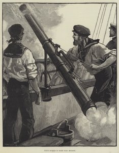 Raketafvuren aan boord van HMS Monarch