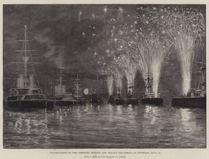 Verlichting van de Gecombineerde Britse en Italiaanse Eskaders bij Spithead, 12 juli