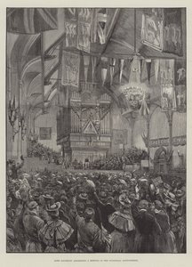 Lord Salisbury spreekt een vergadering toe in de Guildhall, Londonderry