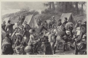 Op weg naar Klondike, scène bij de aanlegsteiger, Dyea