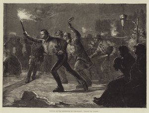 Schaatsen op de Serpentine bij Fakkellicht, Volg Mijn Leider door William Heysham Overend