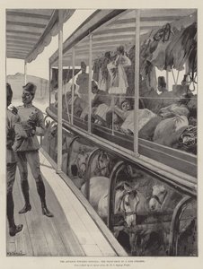 De opmars naar Dongola, het troependek van een Nijl-stoomboot door William Heysham Overend