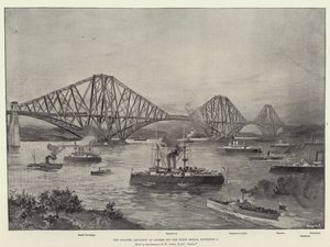 Het Kanaalsquadron voor Anker bij de Forth Bridge, 2 september