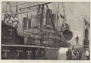 De Koloniale Bezoekers bij de Royal Albert Docks, Maleiers bemannen de masten van het P en O stoomschip Rome