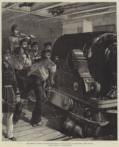 De crisis in Egypte, het richten van de kanonnen van HMS Sultan in Alexandrië