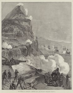 De verdediging van Gibraltar, gecombineerde marine- en militaire operaties, 13 maart door William Heysham Overend