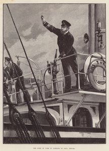 De hertog van York in bevel van HMS Thrush