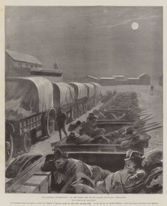 De Matabili Opstand, aan de Noordzijde van de Laager, Buluwayo, Maanlicht door William Heysham Overend