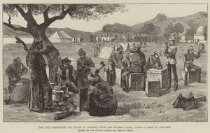 De Nijl Expeditie, Op Weg naar Dongola met het Kameelkorps van de Garde, een Stop bij Akasheh