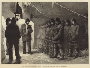 De Noordpool Expeditie, Zondagochtend aan boord van de Alert in de Midwinter door William Heysham Overend