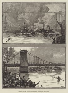 De race voor het scullkampioenschap, op de Tyne