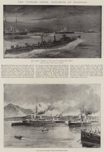De Turkse crisis, oorlogsschepen in Salonica