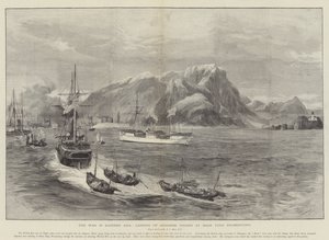 De oorlog in Oost-Azië, landing van Japanse troepen bij Shan Tung Promontory