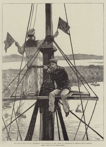 De oorlog in de Soedan, het signaleren van de positie van de vijand bij Trinkitat aan admiraal Sir W Hewett door William Heysham Overend