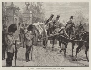 De overleden Hertog van Clarence, Begrafenisstoet verlaat Windsor Treinstation door William Heysham Overend