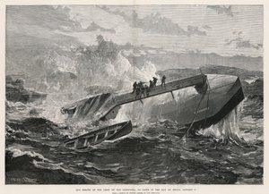 De redding van de bemanning van de Cleopatra, bij zonsopgang in de Golf van Biskaje