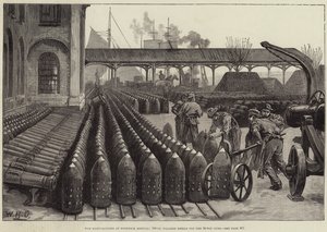 Oorlogsproductie in Woolwich Arsenal, 700 lb Palliser Granaten voor de 38-Ton Kanonnen