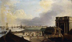 Een Uitzicht op Calcutta vanaf Fort William