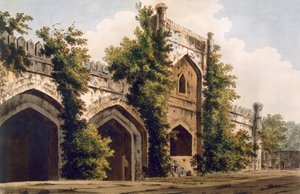 Een uitzicht op een moskee, in Rajemahel, 1785-88 door William Hodges