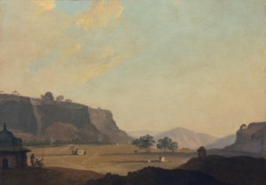 Uitzicht nabij Fort Gwalior, India, c.1783 door William Hodges
