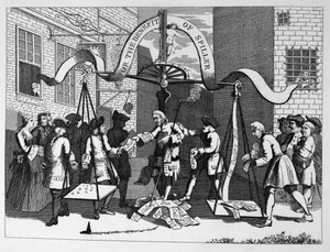 (Ticket) voor het Voordeel van (James) Spiller (de Speler) door William Hogarth