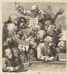 Een koor van zangers door William Hogarth
