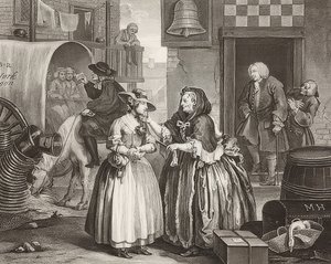 Het pad van een hoer. Blad 1: Aankomst in Londen. 1732