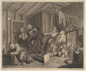 Een Hoerenloop, Plaat 5 door William Hogarth