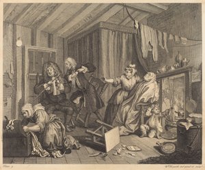 Het verloop van een hoer: pl.5 door William Hogarth