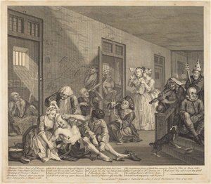 De carrière van een losbol: plaat 8 door William Hogarth
