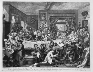 Een verkiezingsfeest, 1755 door William Hogarth