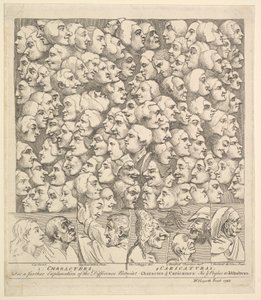 Karakters en Karikaturen, april 1743 door William Hogarth