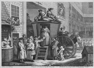 Country Inn Yard, 1747 door William Hogarth