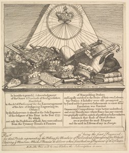 Kronen, Mijters, Knotsen, enz., 1755 door William Hogarth