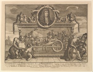 Frontispice en uitleg, Twaalf grote illustraties voor Samuel Butlers Hudibras