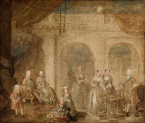 George II, koning van Engeland, en zijn familie door William Hogarth