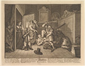 Hudibras gecatechiseerd Twaalf grote illustraties voor Samuel Butlers Hudibras, Plaat 9, 1725-68 door William Hogarth
